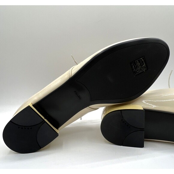 Women's Prada Vernice Soft 2 Oxford Cream Patent Leather New without Tags EU 40 - Picture 8 of 13